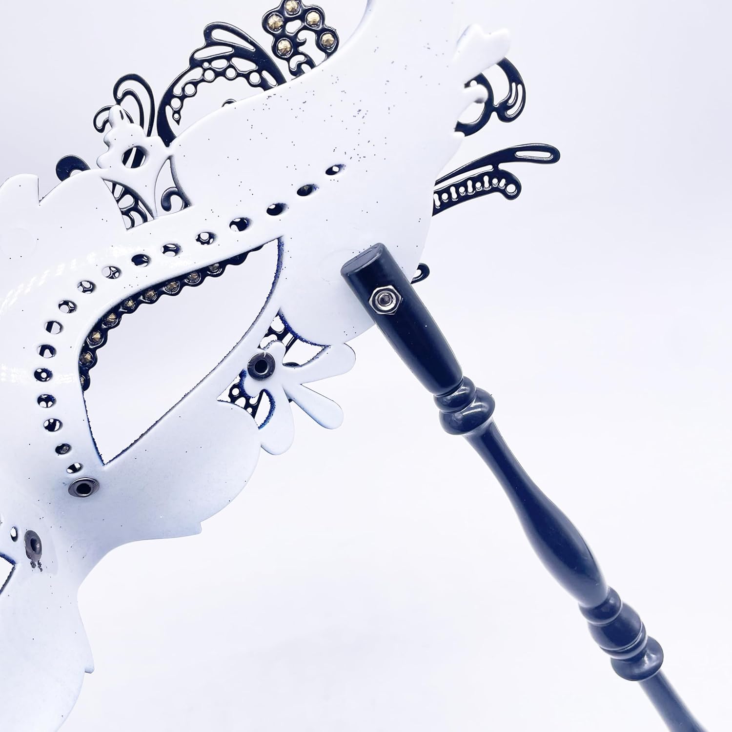 Couple Masquerade Mask with Stick Women Men Mardi Gras Mask Costume Masks for Venetian Party Christmas Festival - Image 7