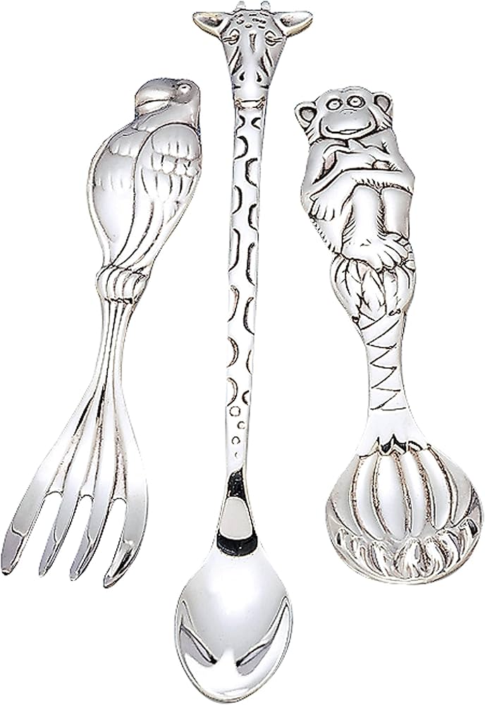 Reed & Barton シルバーサファリ カトラリー ワニ キリン Amazon.co.jp: Reed & Barton Silver Safari 3-Piece Baby