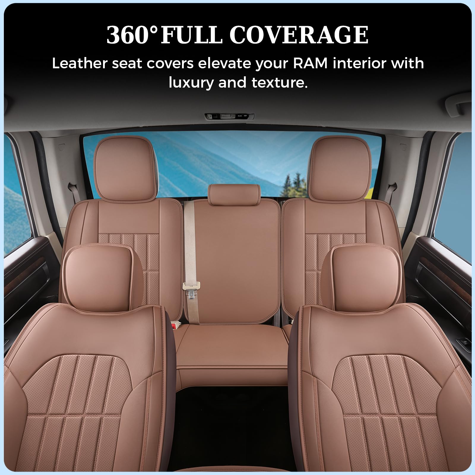 Truckiipa Car Seat Covers Full Set Dodge Ram Seat Covers Full Coverage Leather Protector Pickup Truck Accessories Custom — view 9