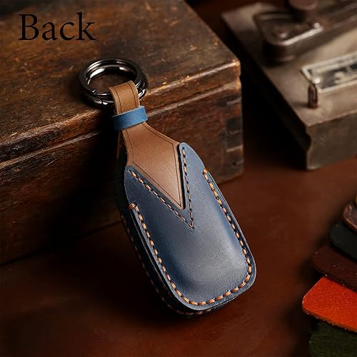 Miniatura 5 de KEALAS Funda para llave inteligente Subaru 2023, hecha a mano, con llavero de metal para llave inteligente Forester Outback Crosstrek WRX Ascent BRZ