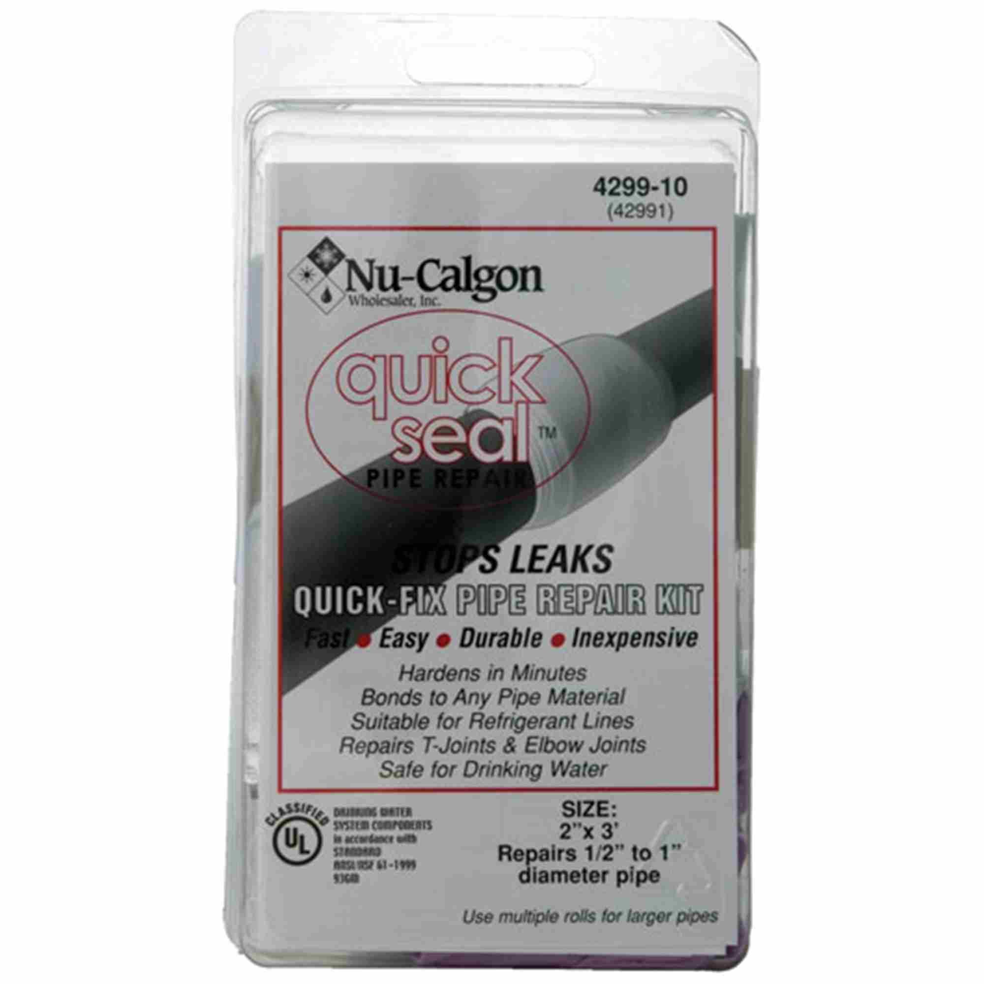 Nu-Calgon 4299-10 Quick Seal Pipe Repair, 2" x 3" wrap