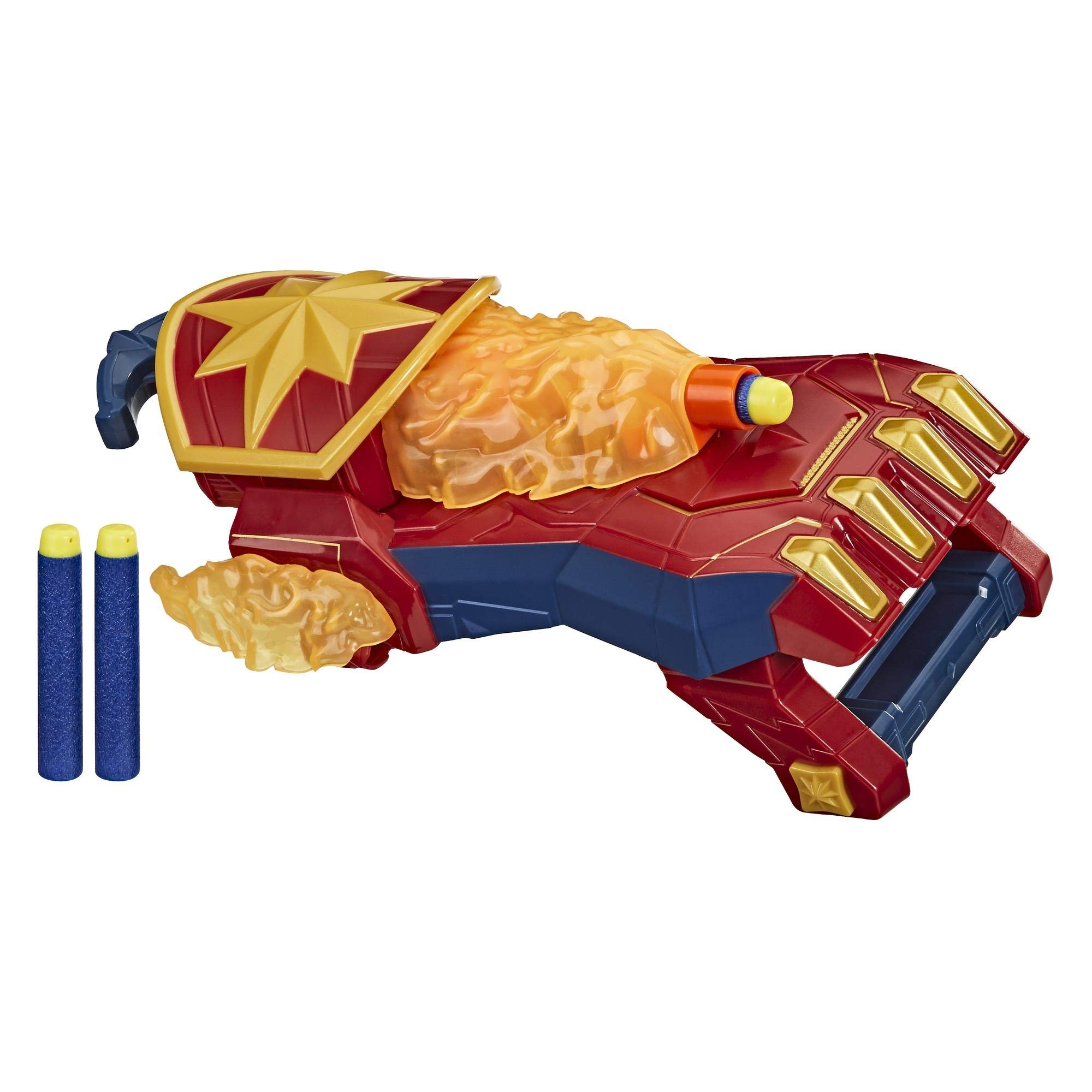 Marvel NERF Power Moves Avengers Captain Photon Blast Gauntlet NERF Dart-Launching Toy for Kids Roleplay, Toys for Kids Ages 5 and Up