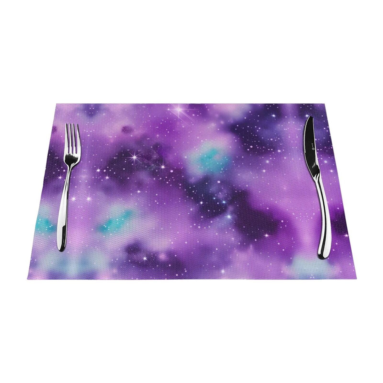 Sets de table galaxie violet imprimé magique lavable lot de 6