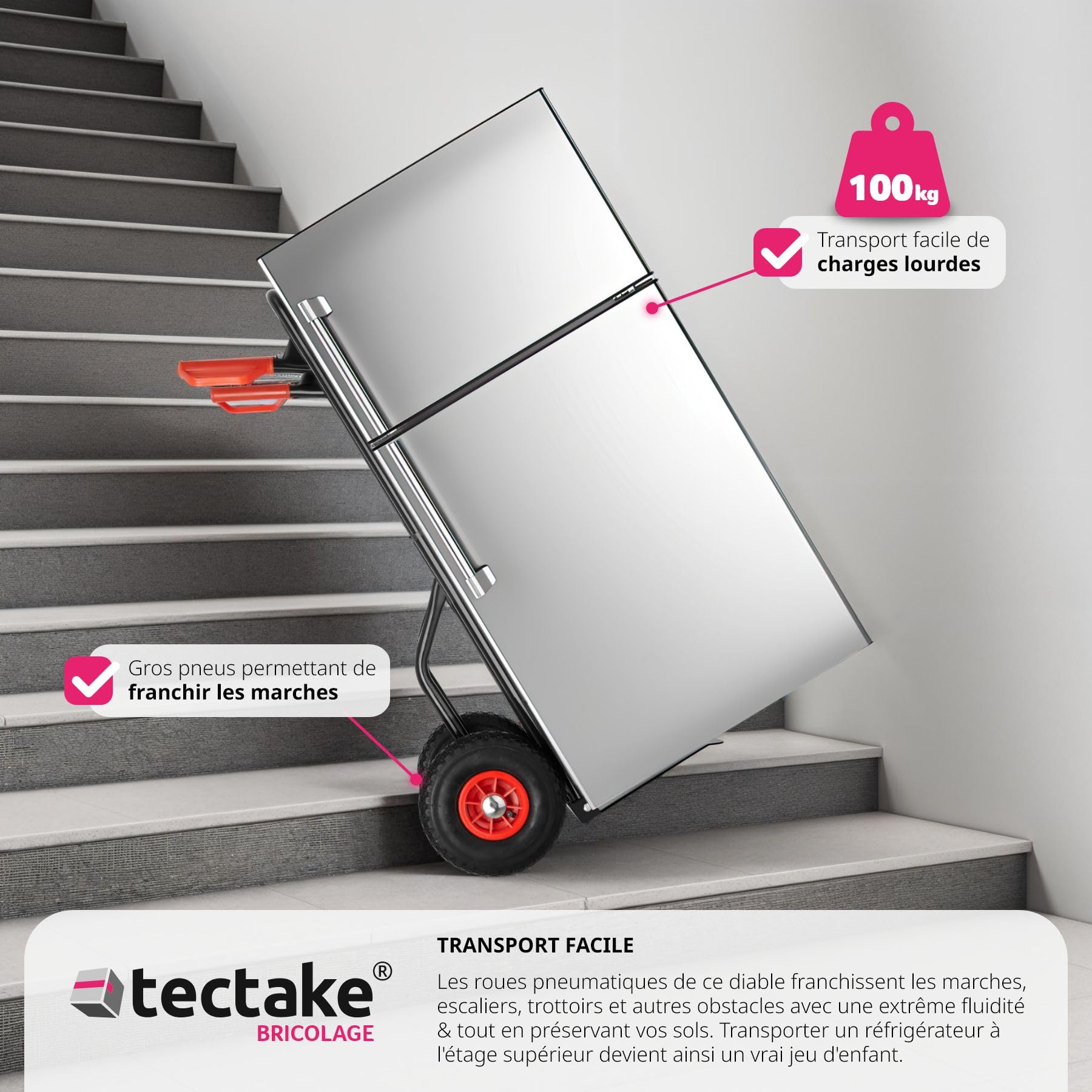 Diable Monte-escalier Pliable Meister Werkzeuge 8985750 Charge Max: 120 Kg Acier 1 Pc(s