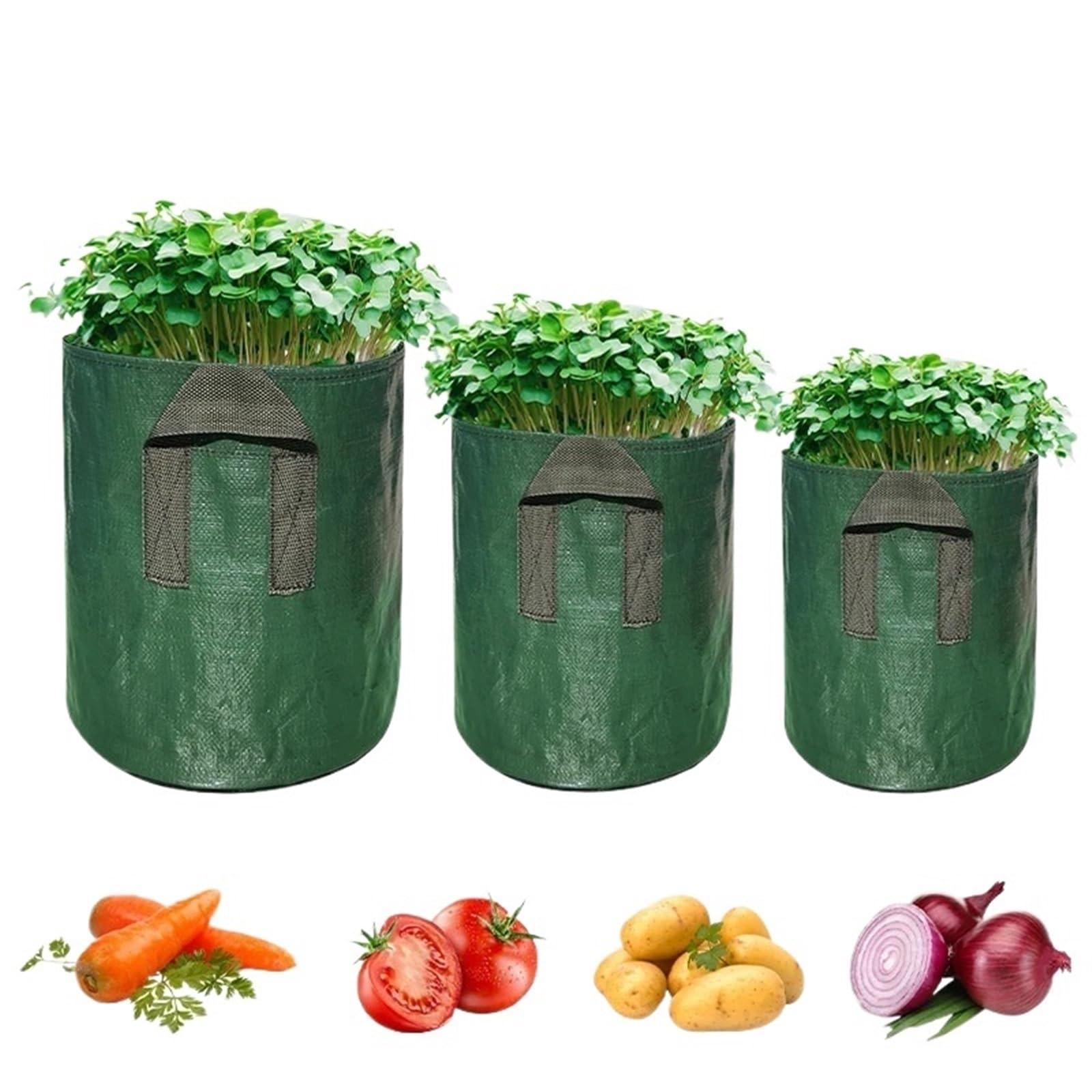 GIYXHU 1-10 Gallons Plant Grow Bag Veg Planting Gardening Tools And Supplies Growing Bags For Seedlings for Flowers Vegetables(18X15CM)