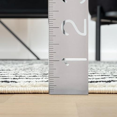 Miniatura 9 de Abani Nuevo Collection - Alfombra de área con diseño de nudo de arco blanco y negro de mediados de siglo, 6 x 9 pies, para sala de estar, dormitorio