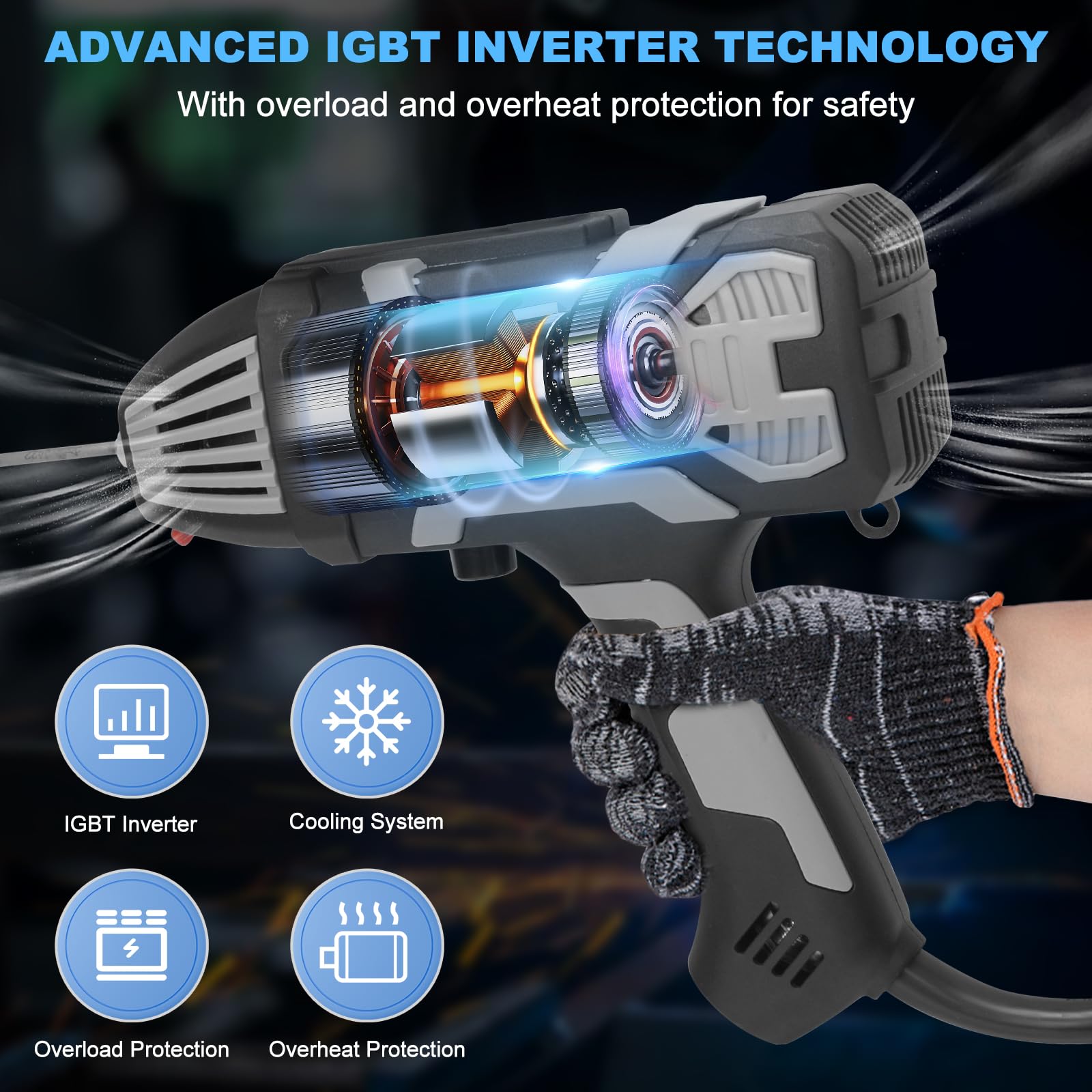 Umelee Portable ARC Welder 220V, Handheld Welding Machine with Welding Rod Clamp, 5 Welding Rods, Handheld Mask - Image 4
