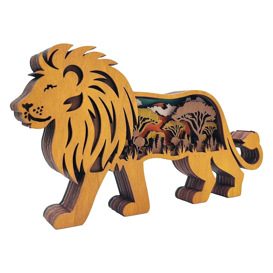 木製ライオン彫刻 約41cm 木製ライオン彫刻 木製ライオン彫刻 約41cm Amazon.com: G6