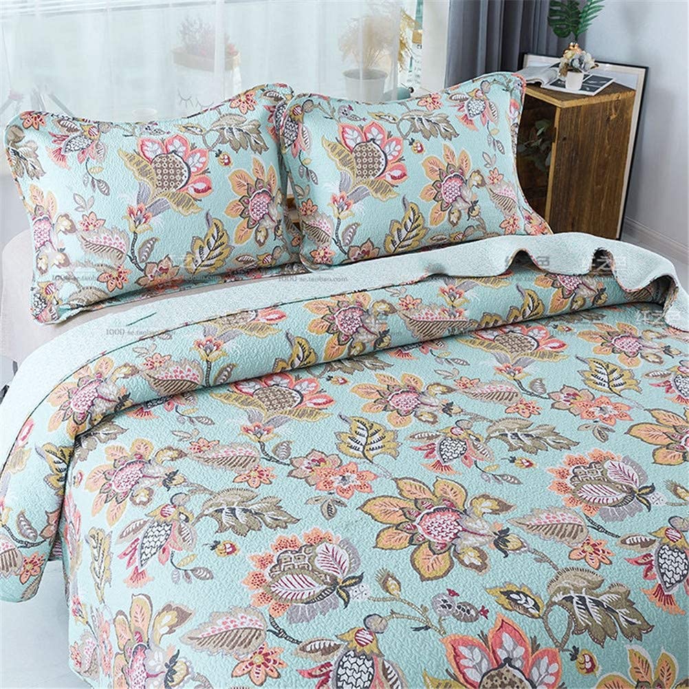 Couvre-lit matelassé double style exotique brodé coton D 230x250cm
