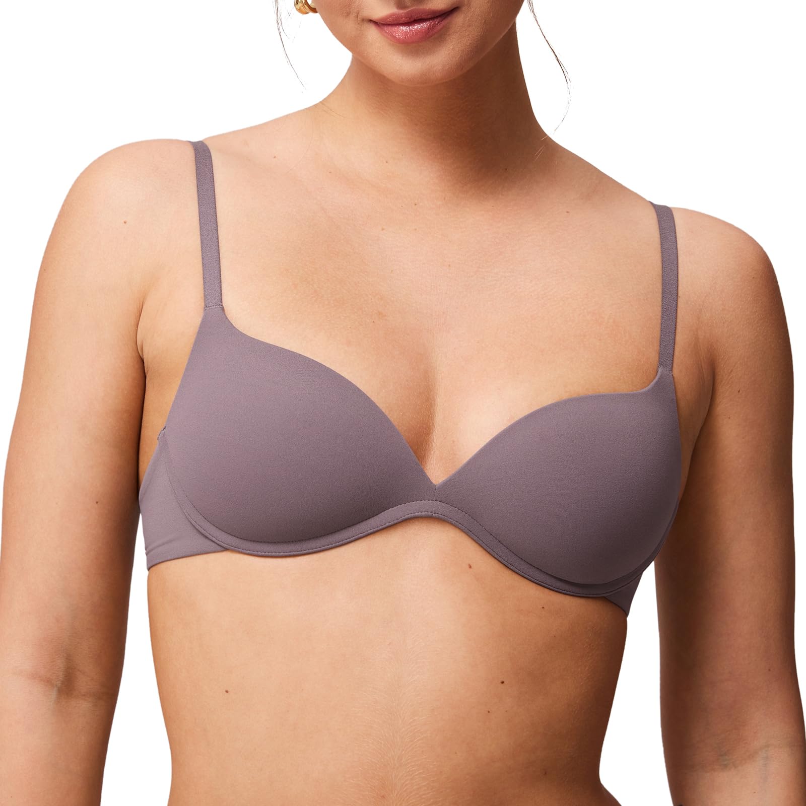 Halobliss Damen Lift Up Seamless BH Kleine Brüste ohne Bügel T-Shirt BHS für Tiefen Ausschnitt mit Polstert