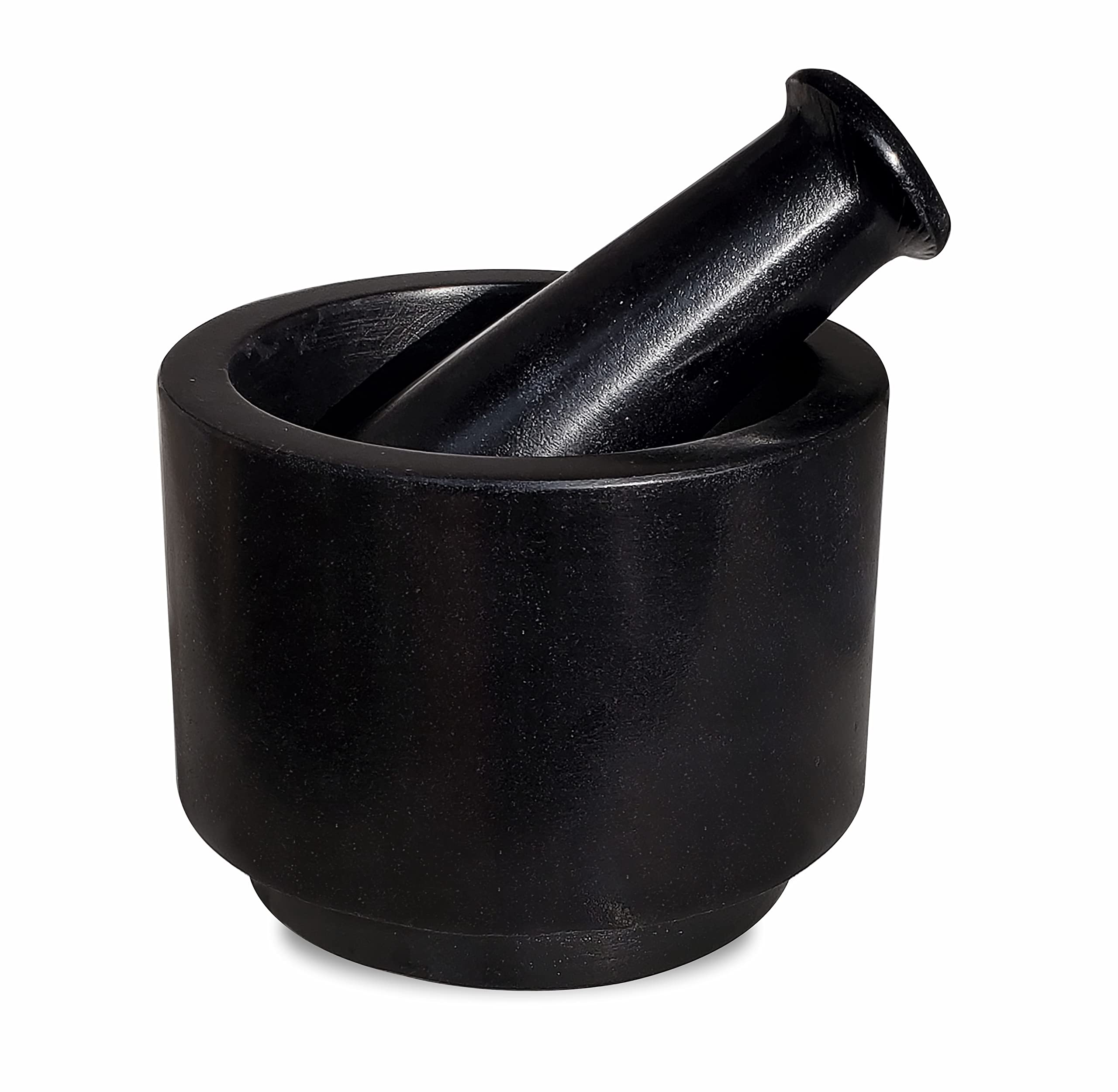 Buy Pure Source India Black Marble Stone Mortar and Pestle Set for