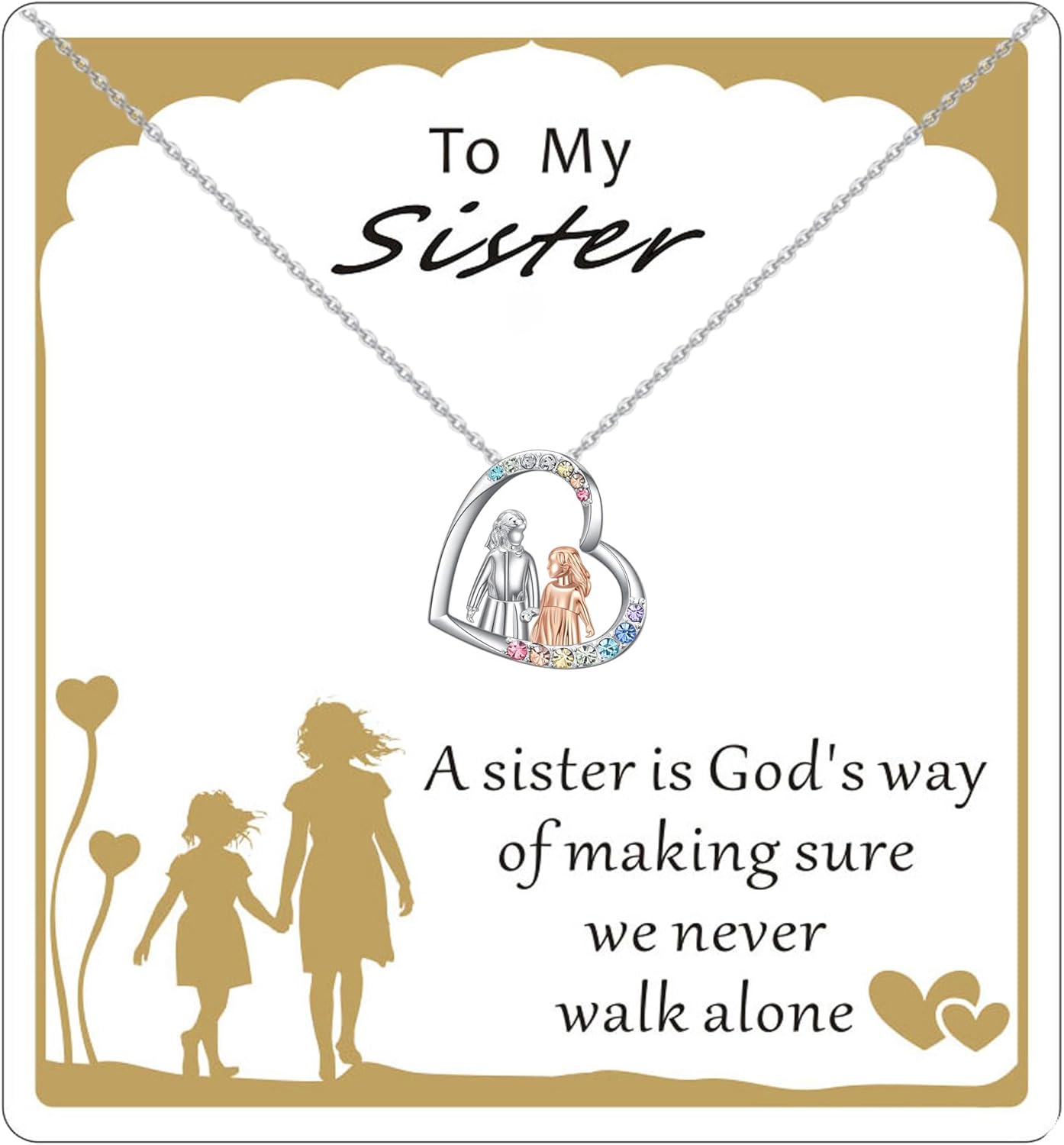 Sisters Gifts from Sister-Heart Sister Necklace for Big Little Sis-Sisters Christmas Birthday Valentines Day Gifts-Bff Friendship Necklaces - Image 3