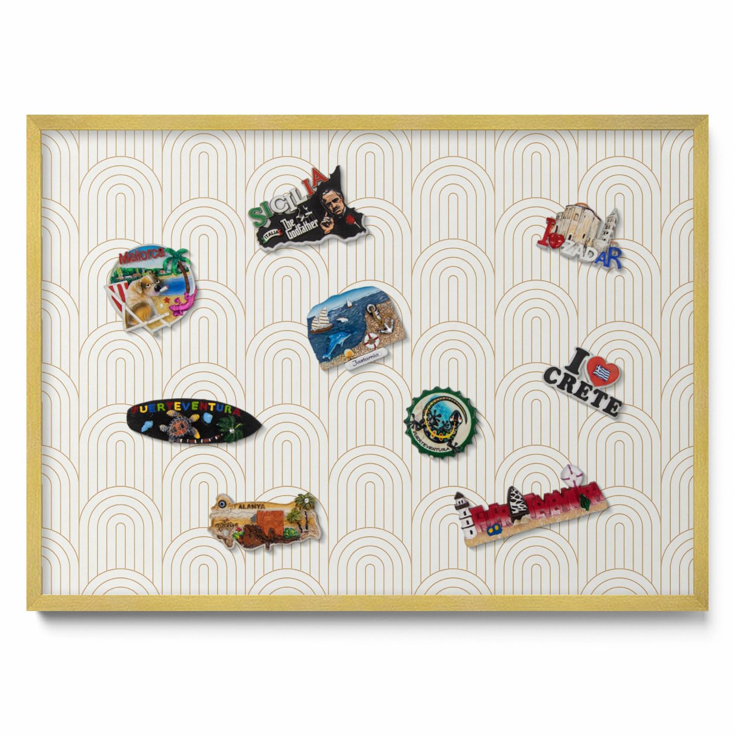 Tulup Pinnwand Magnettafel 70x50 cm Kunststoffrahmen mit Metallplatte Boho Blätter Design Magnetisch Memoboard Notiztafel Wandtafel für Büro Kinderzimmer Schule Küche Zuhause