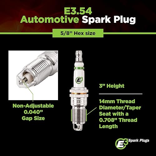 Miniatura 7 de E3 Spark Plug E3.54, bujía automotriz, 1 unidad