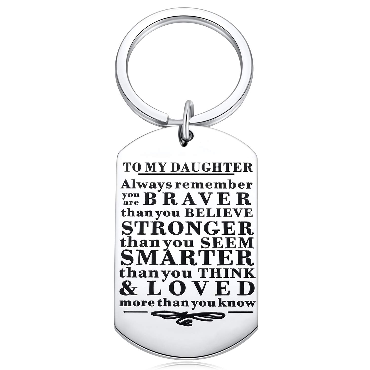 My Daughter Gifts from Mom I Love You Daughter Key Chain Teen Girls Back to School