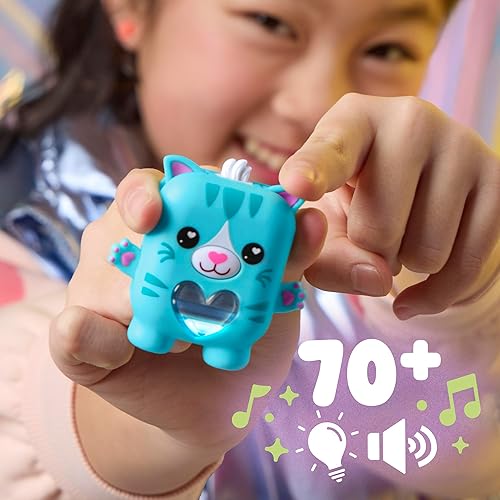 Miniatura 4 de Pawtricia The Blue Kitty, gato electrónico, más de 70 respuestas, juguetes interactivos para ansiedad para niñas y niños, regalos de Navidad para