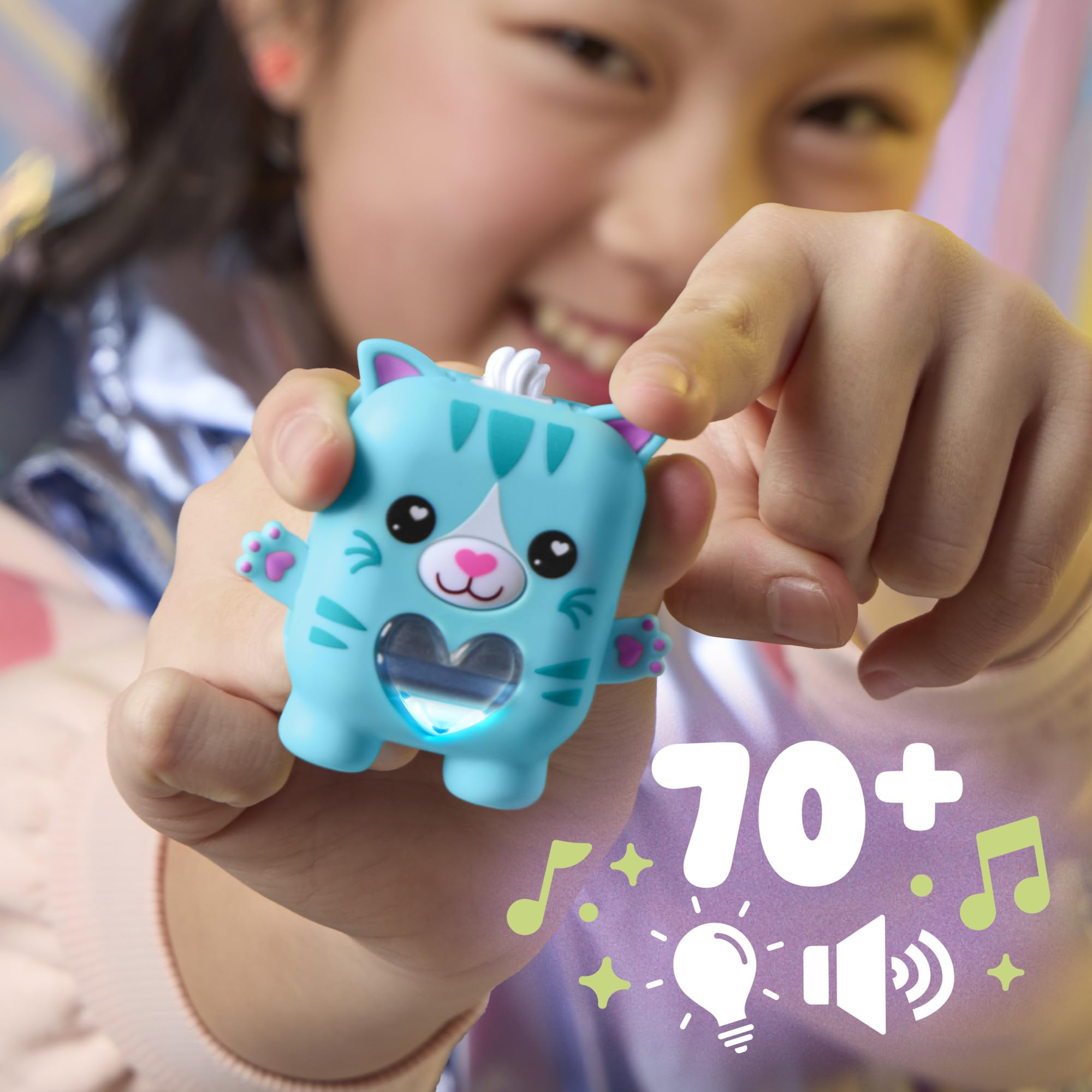 Pawtricia The Blue Kitty, Electronic Pet Cat, 70+ Responses, Interactive Fidget Toys for Girls & Boys Ages 5+ ​