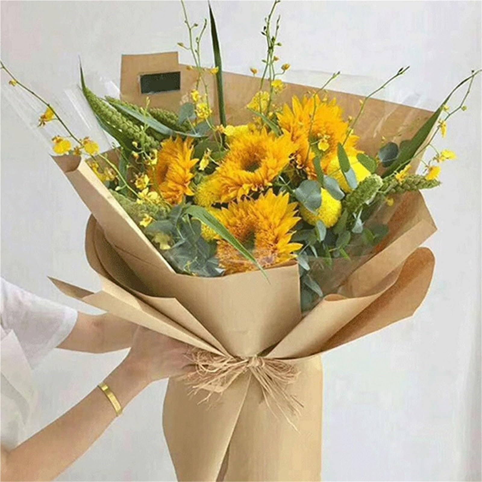 Kwiaciarnia Bukiet kwiatów Papier do pakowania, Rolka papieru do pakowania prezentów brązowa 10m x 30cm