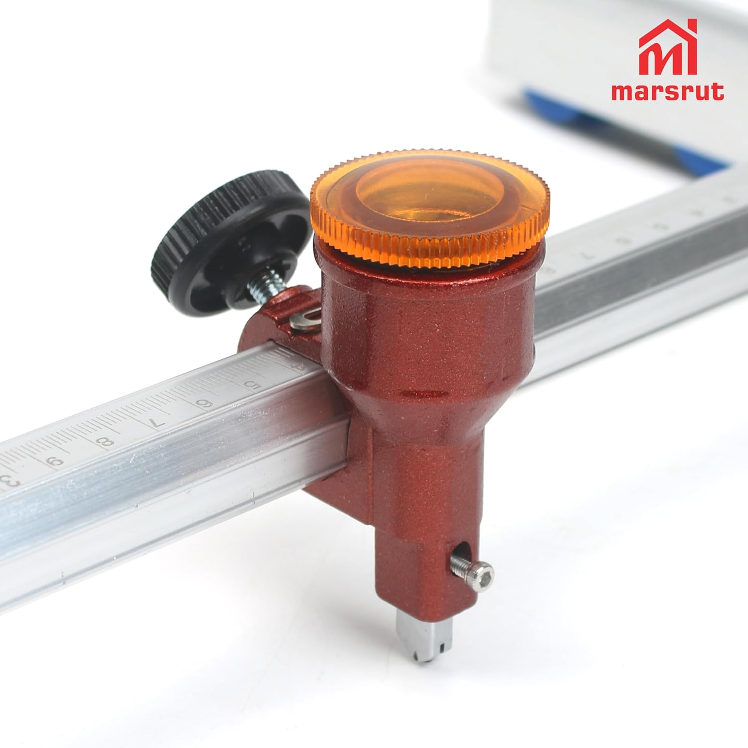 Glass Strip Cutting Tool, T Shaped Cutter, ONLY in Metric Scale, Thick Stained Glass Straight Push Speed Edge Cutter, Aluminum Professional Tools for Glass Tile Production, Automatic Control Oiling