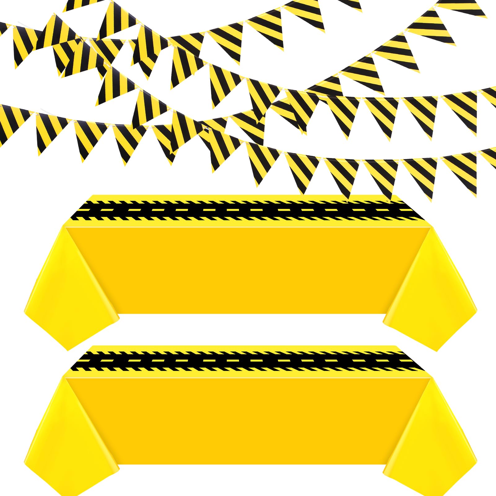 Remagr 6 Pcs Construction Tablecloth Banner Birthday Party Supplies Decorations 4 Banners 2 Table Cloths Workplace Safety Decor Dump Truck Excavator