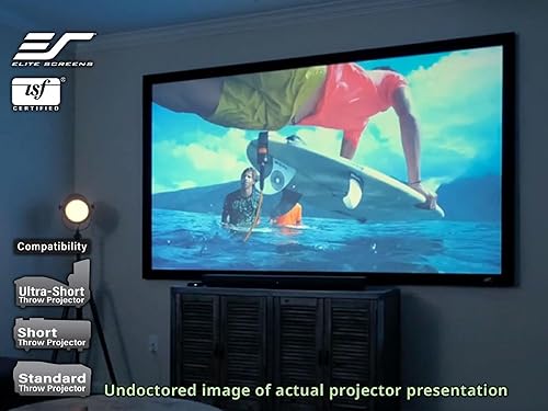 Miniatura 3 de Elite Screens Pantalla de proyector de marco fijo de 120" 169, 4K8K UHD CineWhite UHD-B, certificado ISF, compatible con USTCortoEstándar, SB120WH2