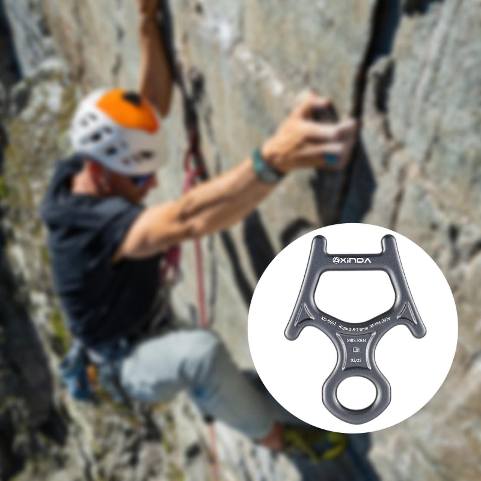 kowaku 30kN 8 Figure Descender for Rappelling and Belaying with Aluminum Alloy, Gray