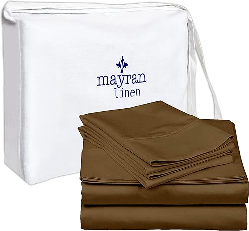 Juego de sábanas de 800 hilos con patrón sólido de 15 a 18 pulgadas de profundidad, 100% algodón de fibra larga, suave y duradero, juego de sábanas