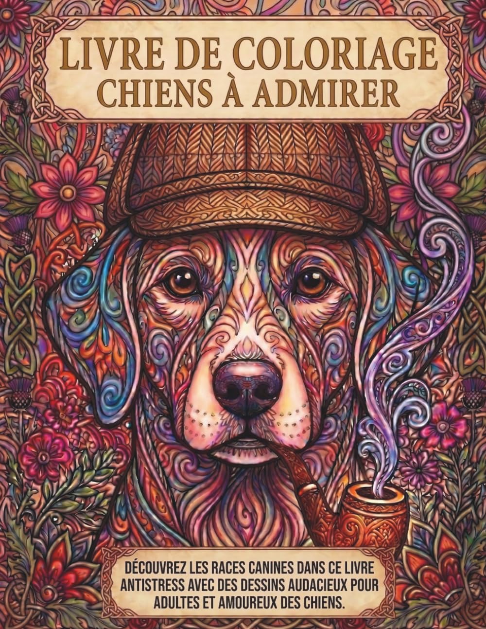 Livre de Coloriage : Chiens à Admirer: Découvrez les races canines dans ce livre antistress aux dessins audacieux, pour ados et adultes amoureux des chiens
