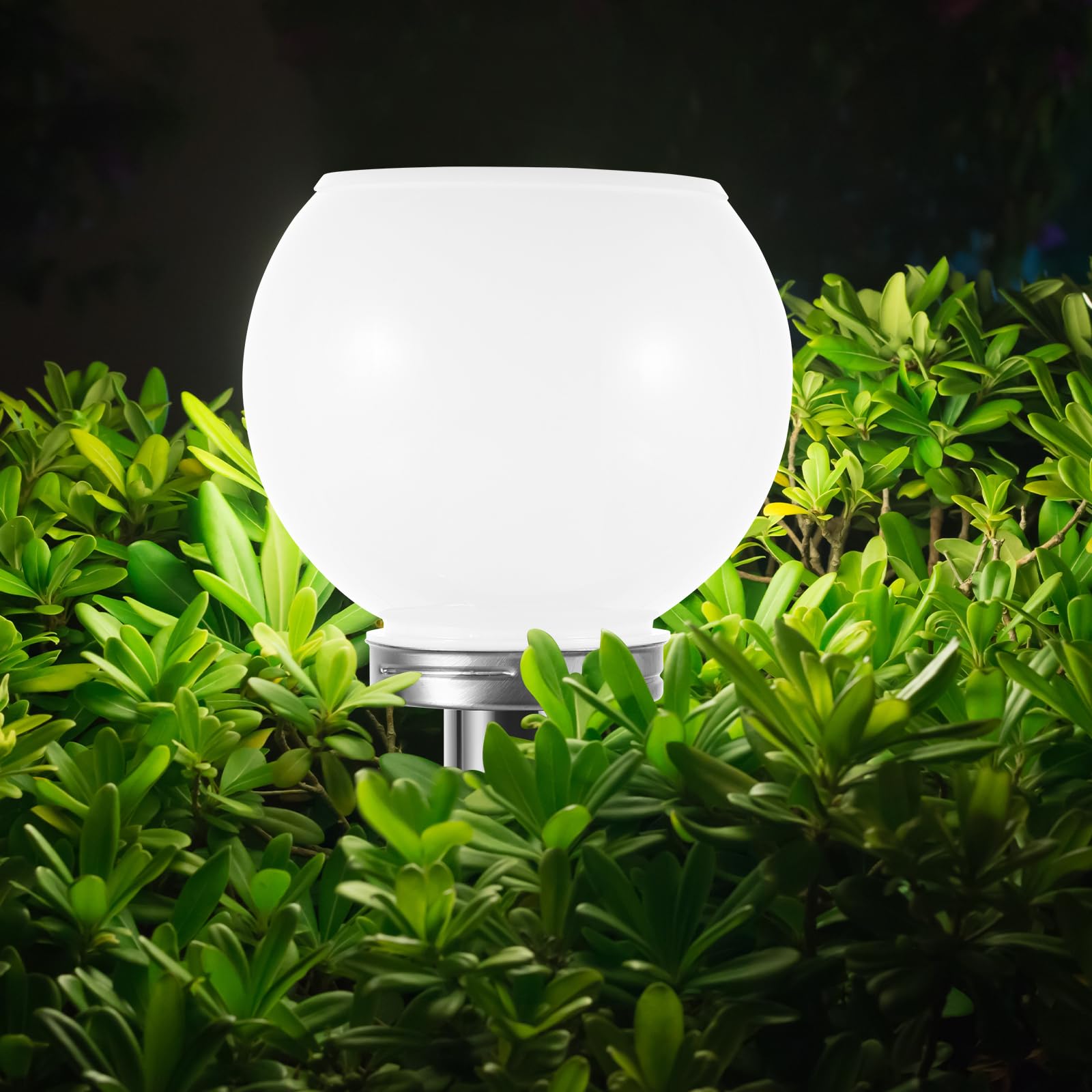 Uonlytech Posto Esterno Luce Apparecchi di Solar Powered Sfera Pilastro Luci Con Pier Mount Base Solor Prato Lampada Luce Della Sfera per Il Giardino Cancello Colonna Decorazione