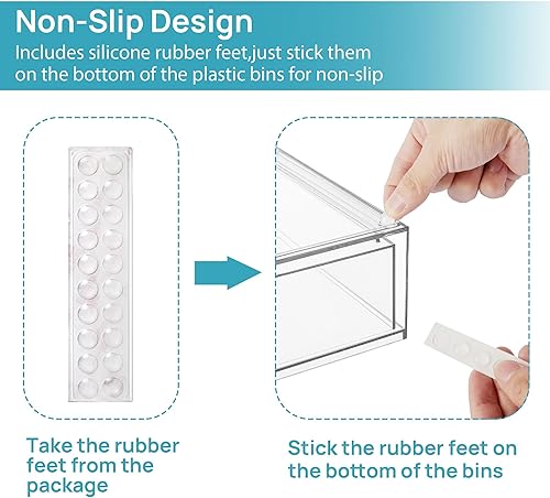 Miniatura 6 de Vtopmart Juego de 3 cajones de almacenamiento apilables, organizadores de plástico transparente para maquillaje, cosméticos, suministros de belleza