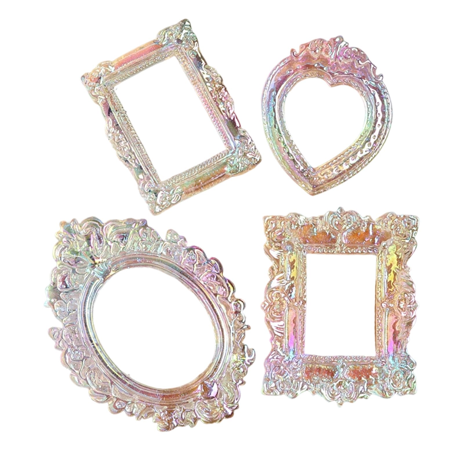 TQUXNGA Picture Frame Minis Picture Antique Photo Frames Tiny Baroques Ornate Frames for Diys Manicure Jewelry Display Antique Photo
