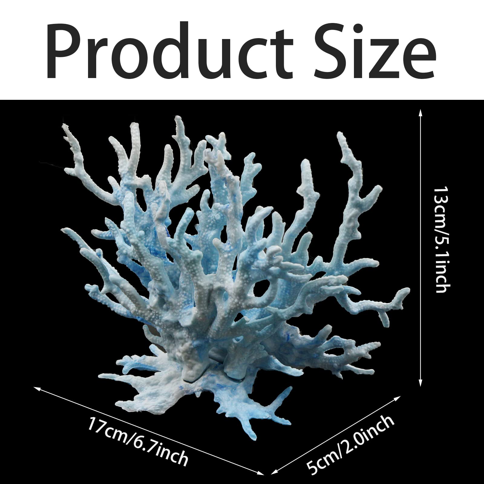 Jinminamz Acquario Piantine Artificiale Corallo Pesce Plastico Simulazione Albero Ornamenti Paesaggio Decorazione Micromodello Blu
