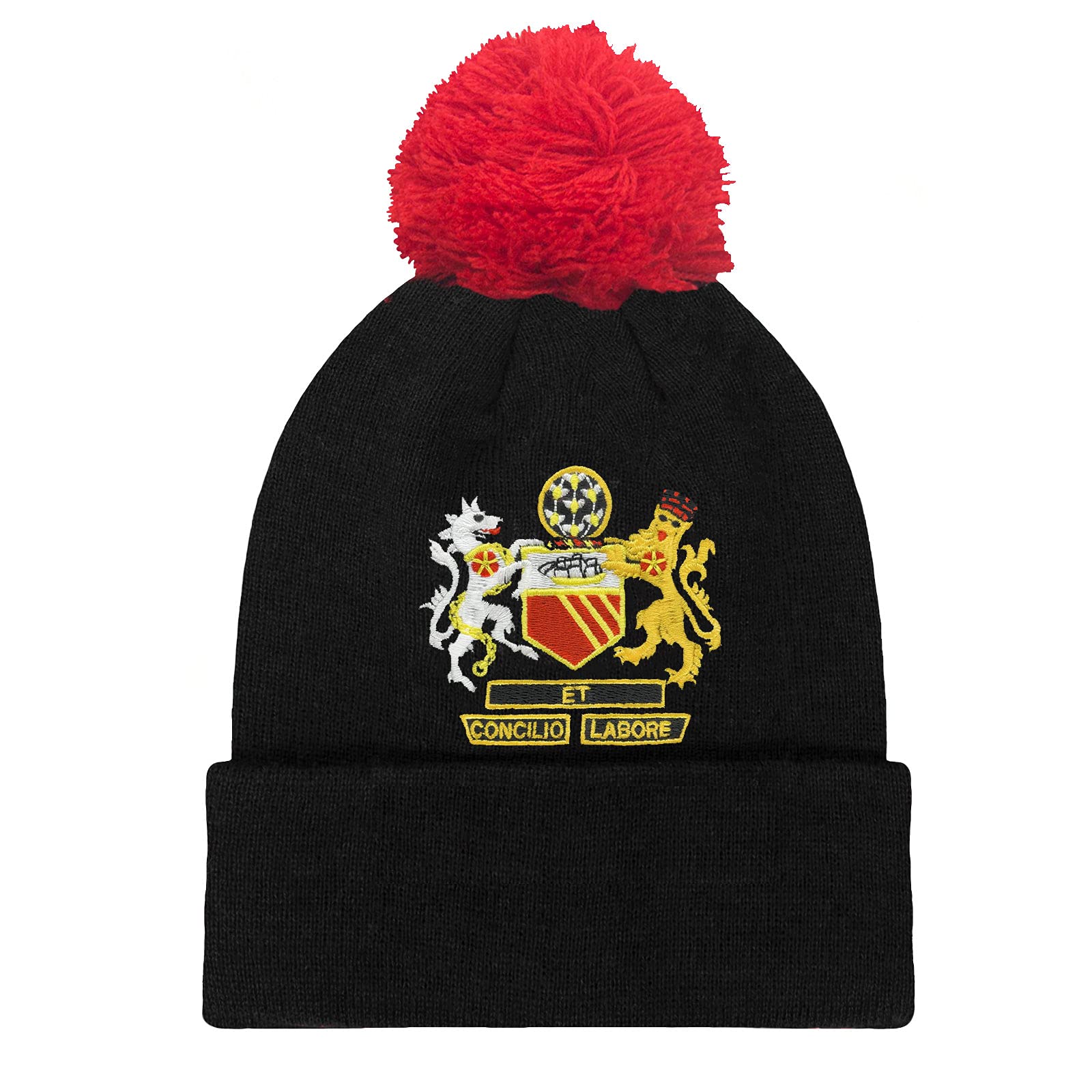 fan originals Bobble Hat Manchester Crest in United Black Colours