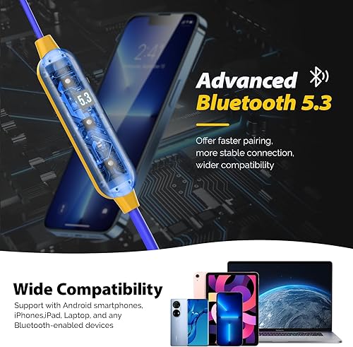 Miniatura 6 de MIPEACE Auriculares Bluetooth de trabajo, auriculares inalámbricos con aislamiento de ruido, auriculares de reducción de ruido de 29 dB con control,