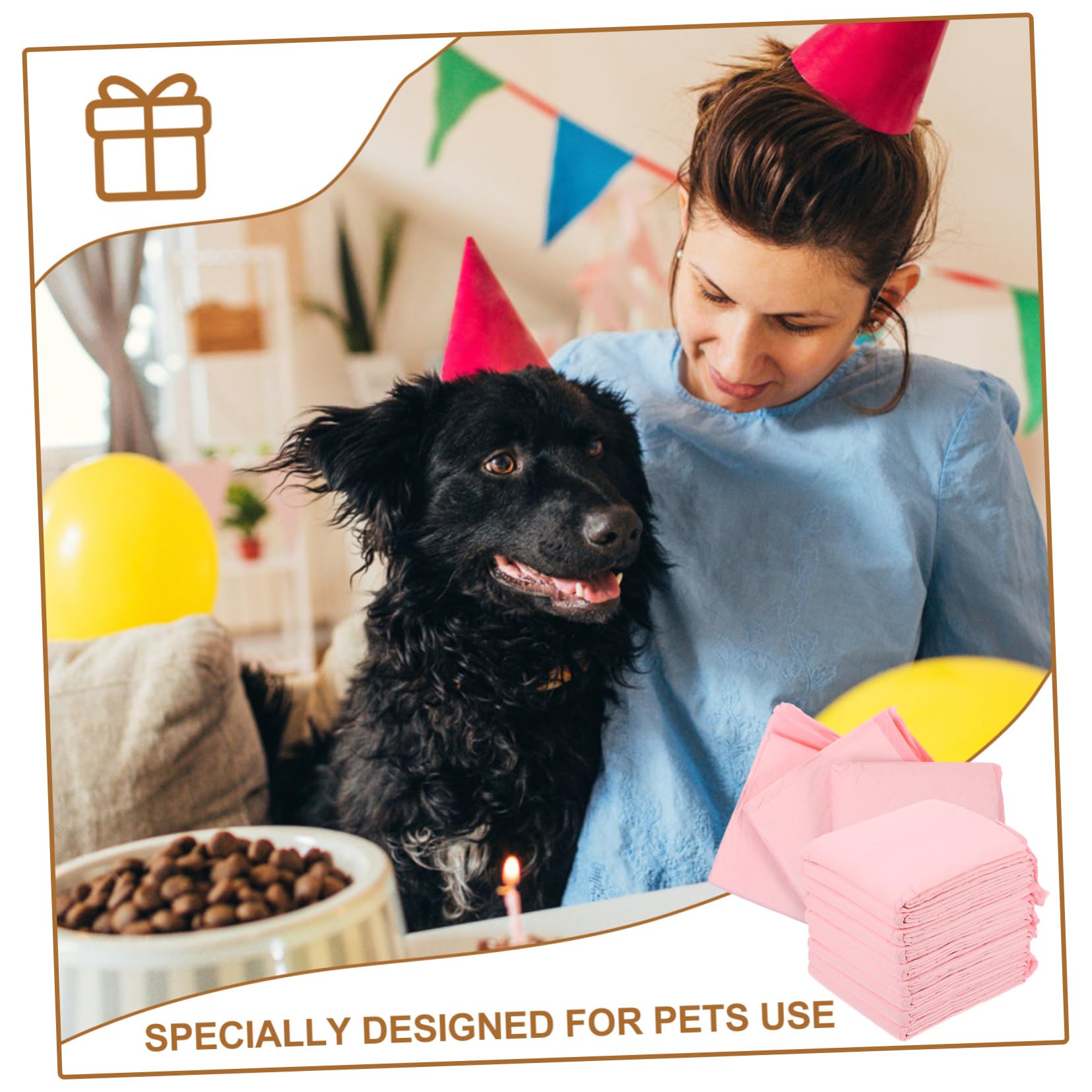 Happyyami 40 Stück Rosa Hundetrainingsunterlagen für Hunde 60cm X 60cm Wasserabsorbierend und Saugstark für Ältere Hunde und Training