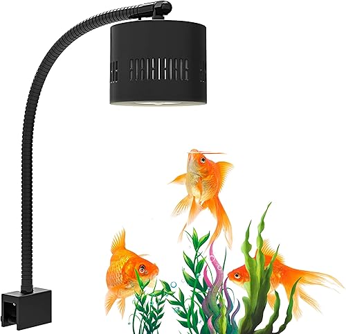 Lominie Luz LED para acuario, regulador de intensidad con control remoto 0-100% de brillo, 80 W, para tanque de peces plantado, lámpara de clip para