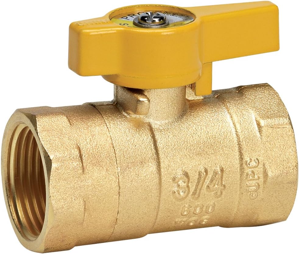VGV2LHB4CB Gas Ball Valve Female Thread, 0.75-Inch, Brass Finish ( Letters on Valve May Vary )