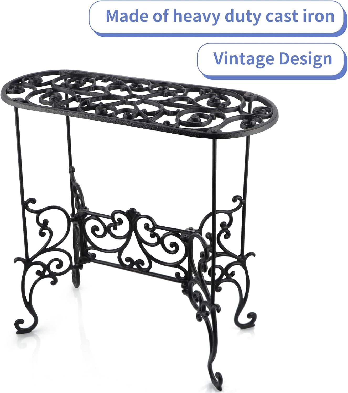 MOLIGOU Cast Iron Plant Stand, 22.2 Inch Tall Heavy Duty Flower Pot Stand, Vintage Potted Plant Holder