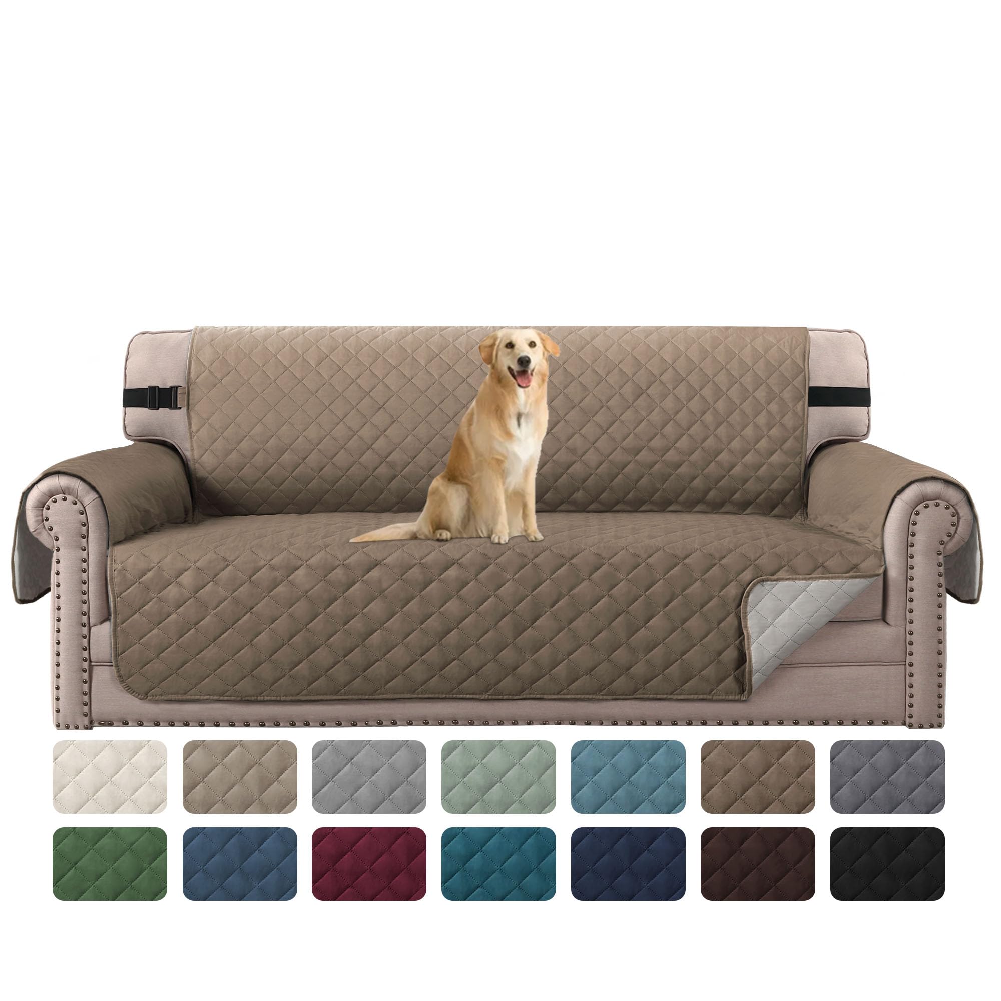 H.VERSAILTEX Reversible Quilted Sofa Cover Water Resistant Sofa Slipcover Washable Couch Cover