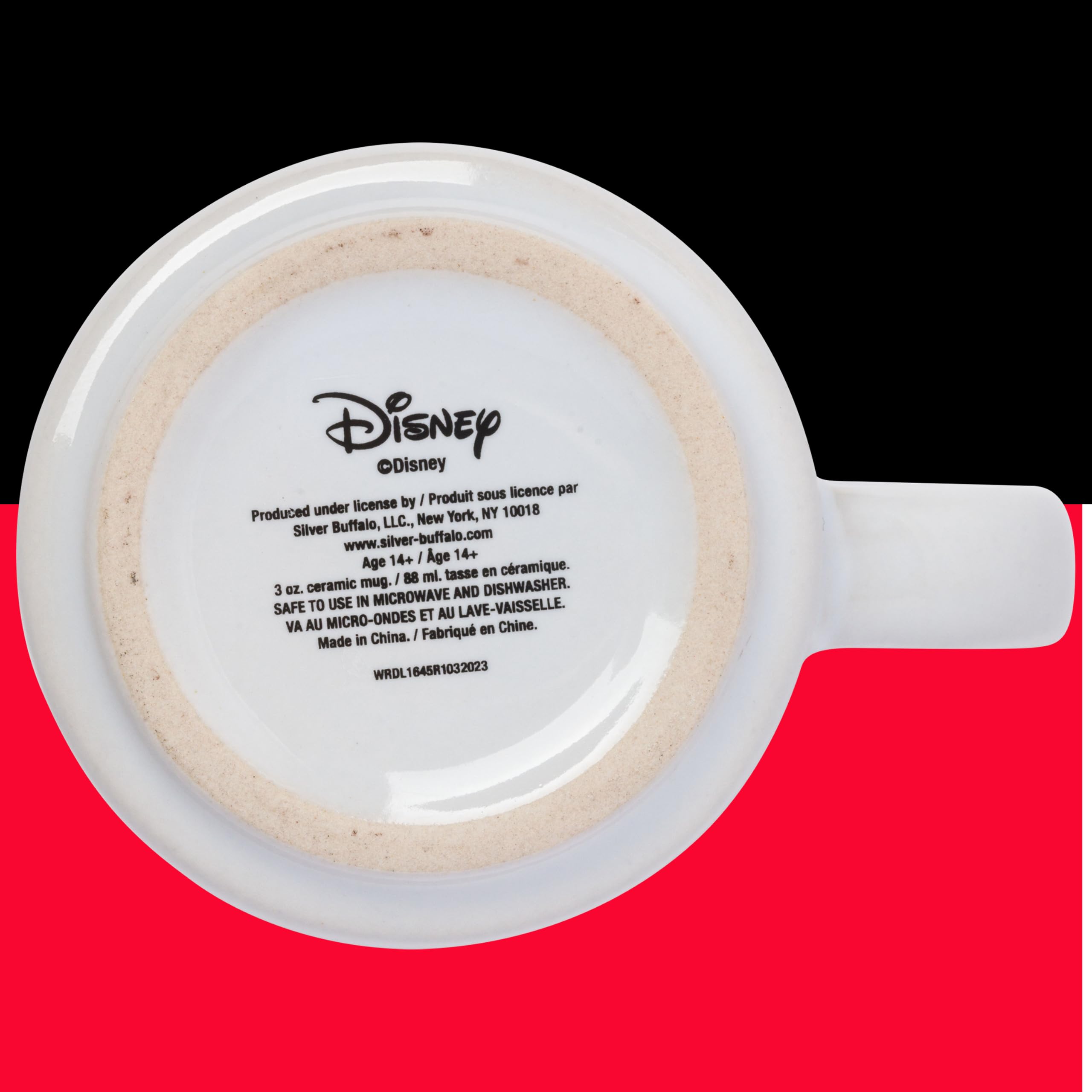 Silver Buffalo Disney Mickey Mouse Vintage Sketches Art 4-teiliges stapelbares Keramik-Espresso-Tassen-Set, 85 ml