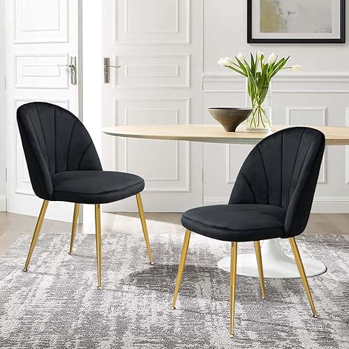 Miniatura 2 de Juego de 4 sillas de comedor, sillas de terciopelo modernas de mediados de siglo, sillas decorativas para sala de estar, dormitorio, sillas de club,