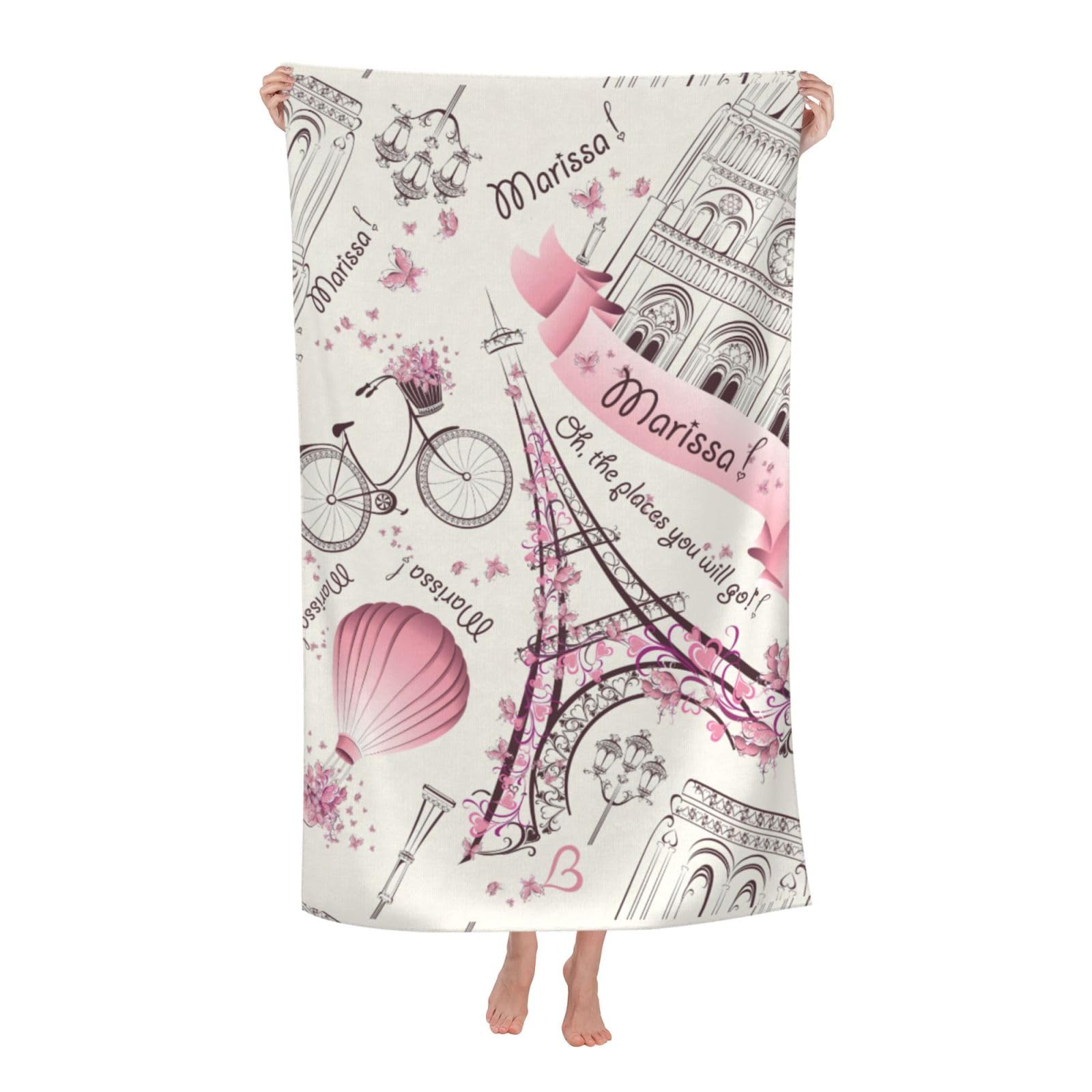 Cbaaghh Dog And Paris Towe Print Adult Beach Towels,Beach & Pool Towel,Beach Towels,Towels For Camping