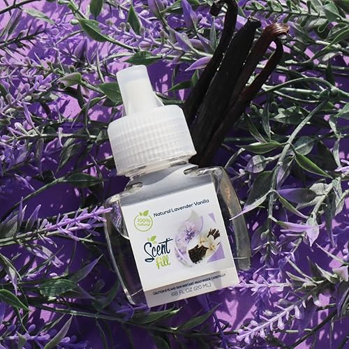Miniatura 3 de Scent Fill Ambientador enchufable de vainilla de lavanda 100% natural, repuestos de aceite perfumado, 2 recambios + difusor