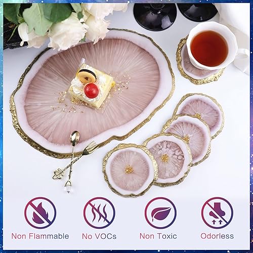 Miniatura 7 de Resina epoxi, kit de resina epoxi transparente de 68 onzas, resina de fundición para manualidades artísticas, moldes de joyería y resina, encimera,