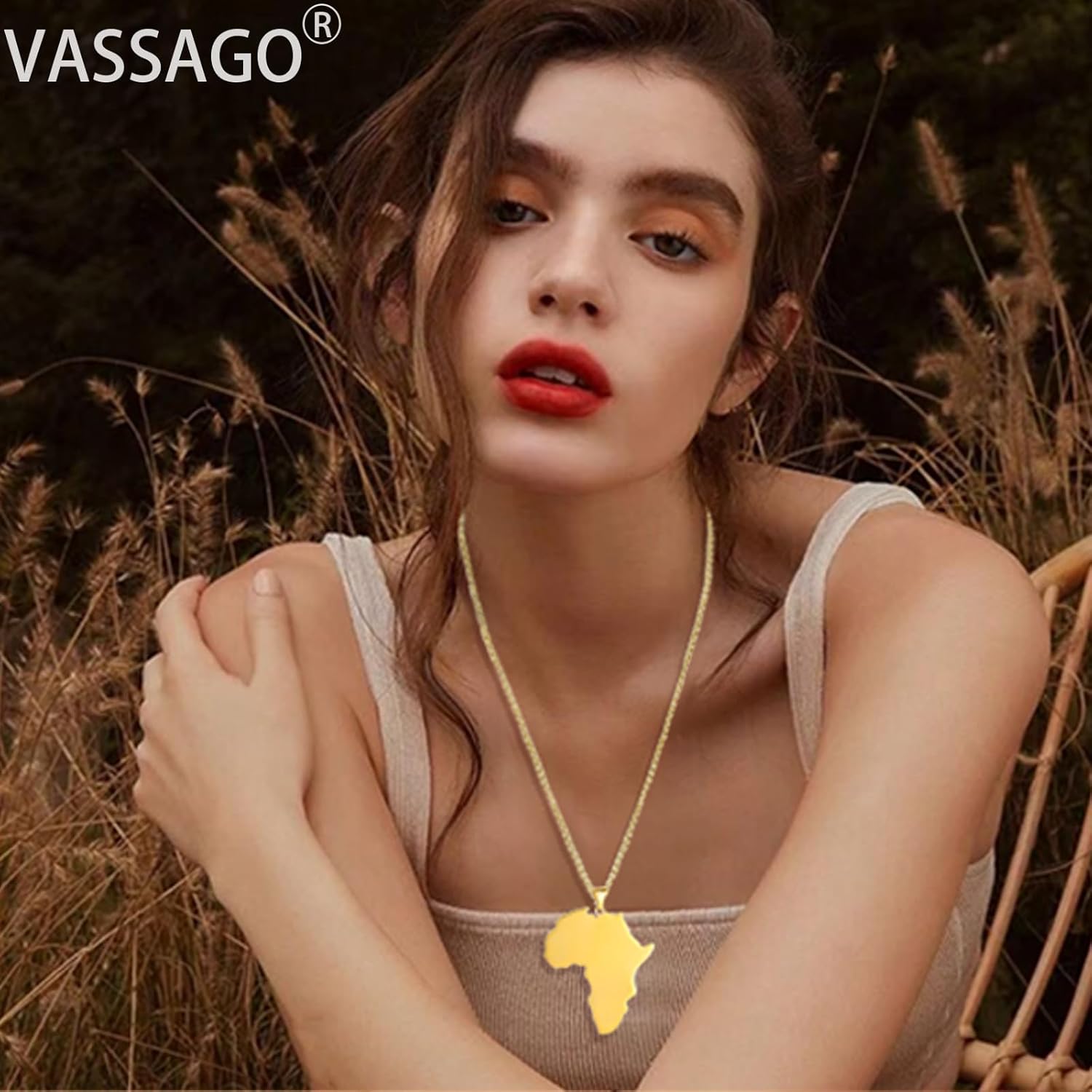 VASSAGO Africa Map Pendant Necklace for Men Women Stainless Steel Africa Continent Motherland Pendant African Map Necklace Jewelry Hiphop Gifts - Image 2