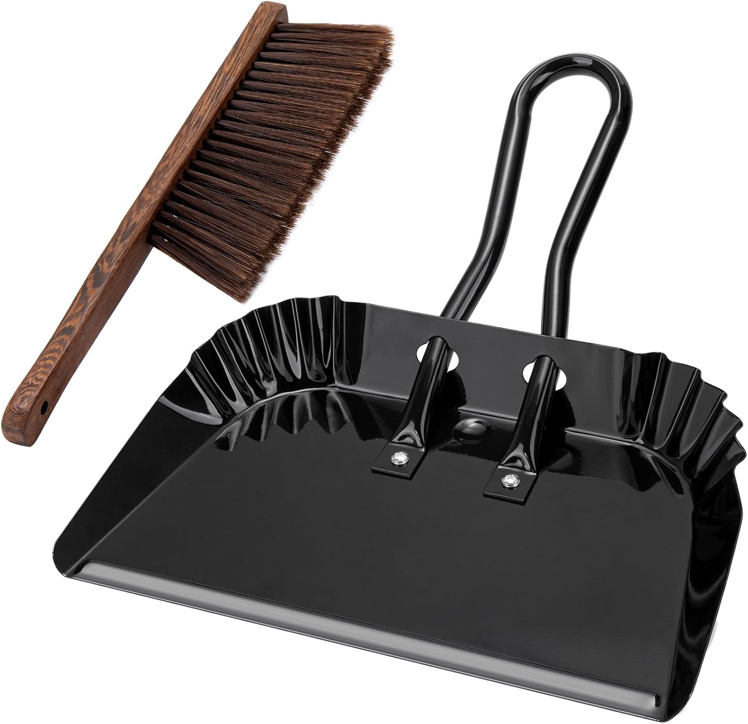 17In Extra Large Dust pan and Brush Set,Commercial Heavy-Duty Dust Pans and Wood Broom,Clip on Dust Pan Metal Edge Flat Against Floor for Patio/Pet/Car/Outdoor-Rubber Coated Easy to Grasp Handle 17In Extra Large Dust pan and Brush Set,Commercial Heavy-Duty Dust Pans and Wood Broom,Clip on Dust Pan Metal Edge Flat Against Floor for Patio/Pet/Car/Outdoor-Rubber Coated Easy to Grasp Handle