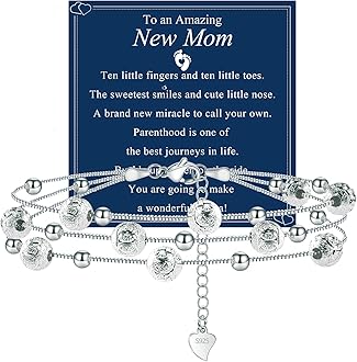 QianSiLi 925 Sterling Silver Charm Bracelet for Women Adjustable Beaded Layered Bracelets Silver Jewelry Gift for Women Teen