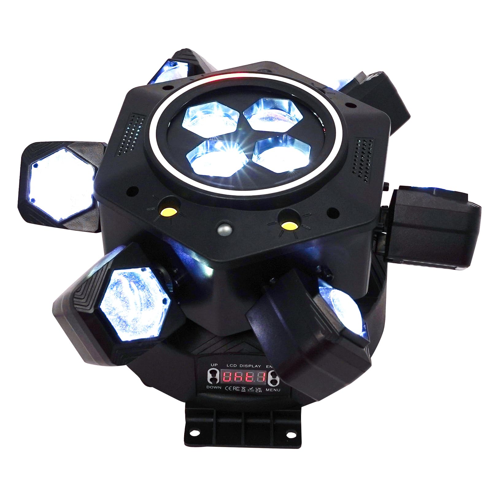 120 W, ruchoma głowica LED z pilotem zdalnego sterowania, światło imprezowe, oświetlenie dyskotekowe, dmx512, aktywowany dźwiękiem, efekt świetlny z 6 ramionami światła, do baru DJ-a, na