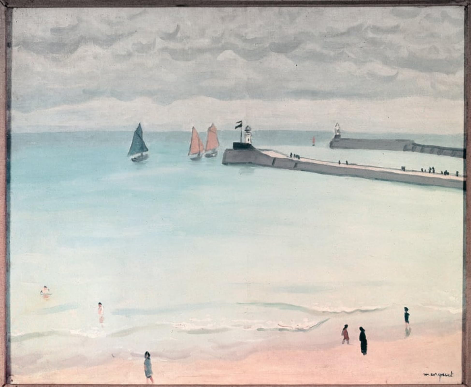 ARTXLXXBN Famous Print Painting Colorful Art Print The sands by Albert Marquet Canvas Art Decorations for Home Decor 60x90cm
