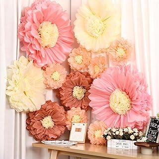 VAIPI 12 Pcs Giant Tissue Paper Flowers Decorations 30'' 24'' 20'' 12'' ...
